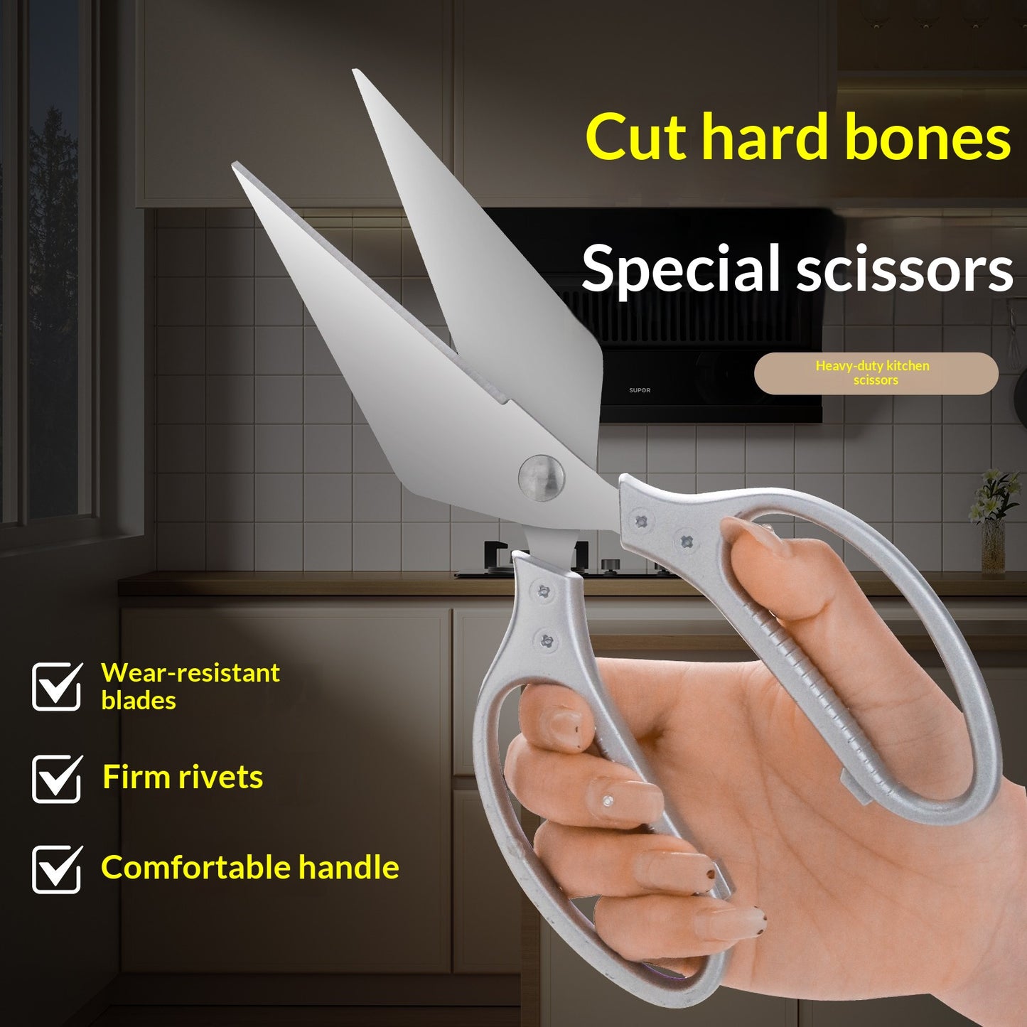Stainless Steel All-in-One Multi-Functional Heavy-Duty Kitchen Scissors