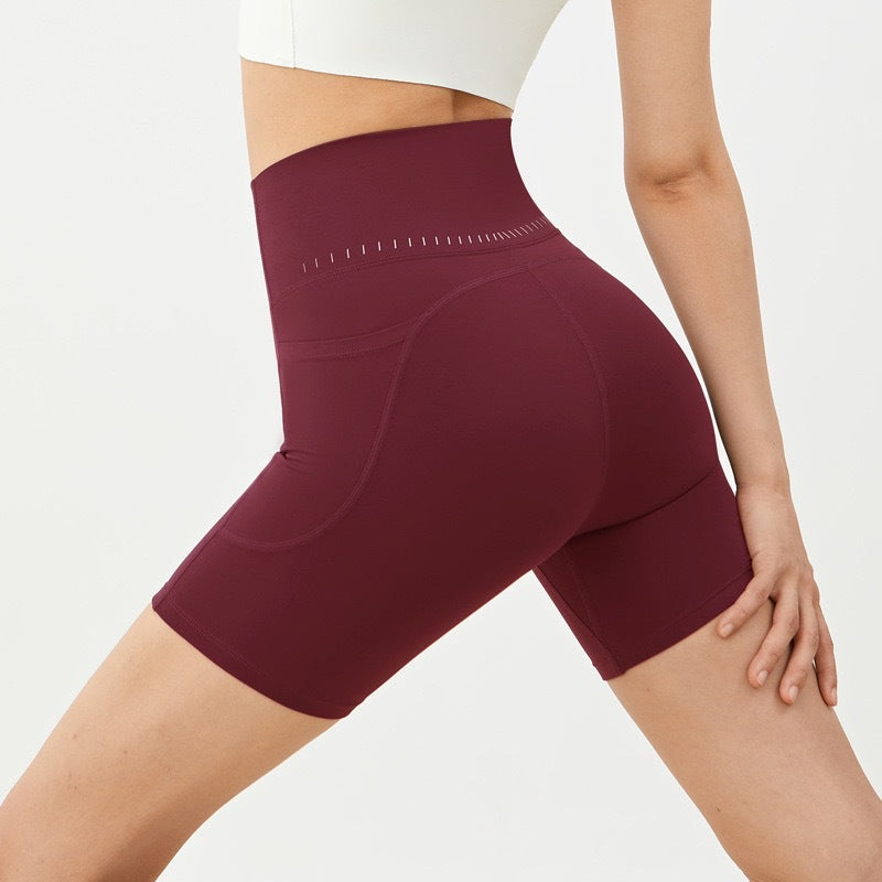 High-waisted Butt-lifting Workout Shorts For Outdoor Training