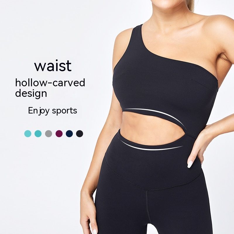 Free Shoulder Strap Slim Fit Hip Raise Fitness Nude Feel Sports Yoga Jumpsuit Women
