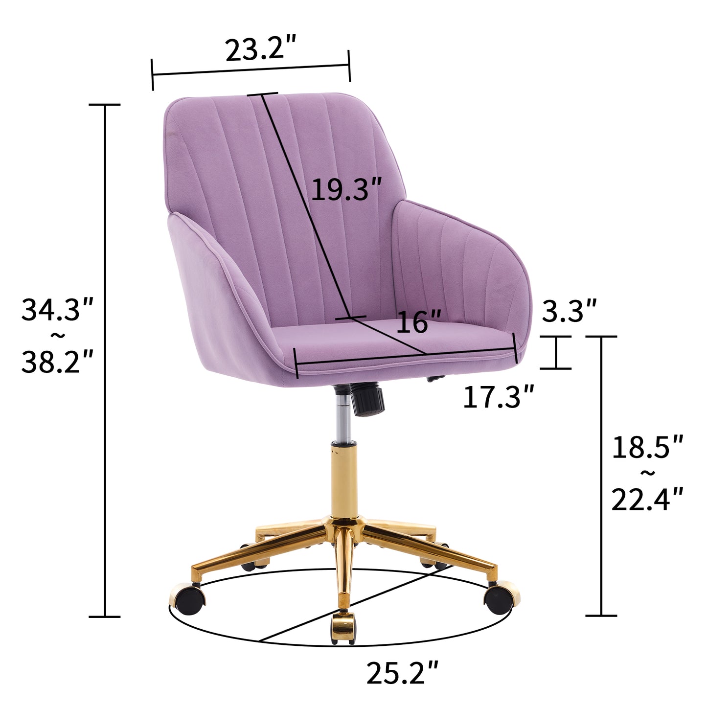 TY Adjustable Office Chair, Home Bedroom, Ergonomic Swivel Chair, Backrest Seat, Comfortable For Long Sitting