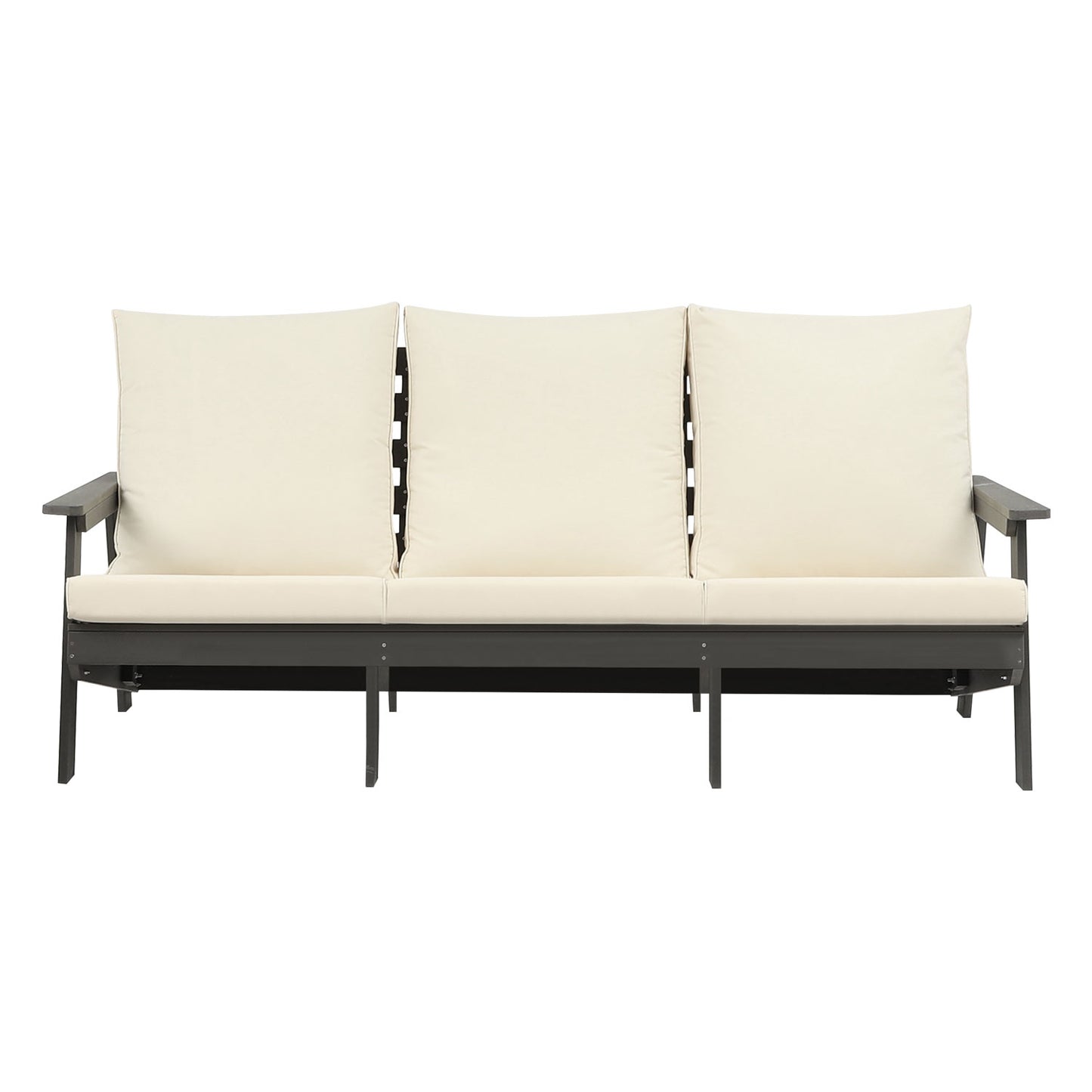 HIPS 3 Seater Sofa With Cushion,  Outdoor Garden Sofa, Sofa Set For Porch, Poolside, Terrace, And Yard Grey Beige