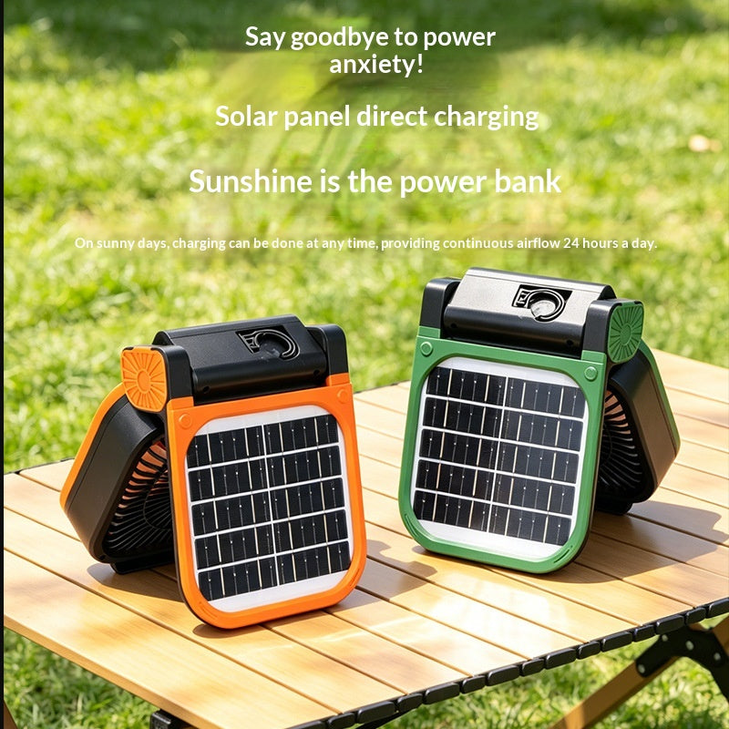 Compact Solar-powered Camping Fan With Outdoor USB Charging And Powerful Airflow
