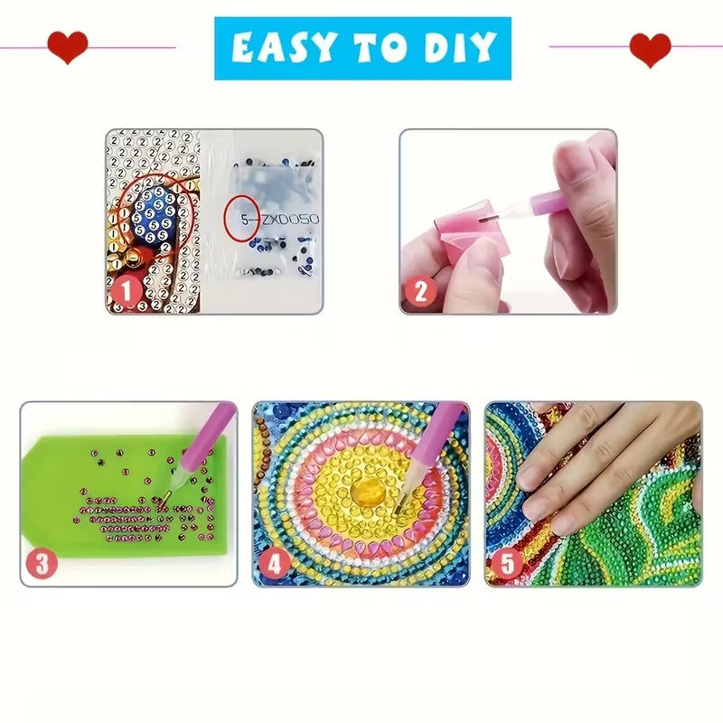 DIY Diamond Painting Kit Birthday Card Kit, Unique Hedgehog Pattern Design, Water Diamond Painting Art Mosaic Postcards, Festival Cards Perfect For Families, Friends, And Lovers, Handmade Gifts