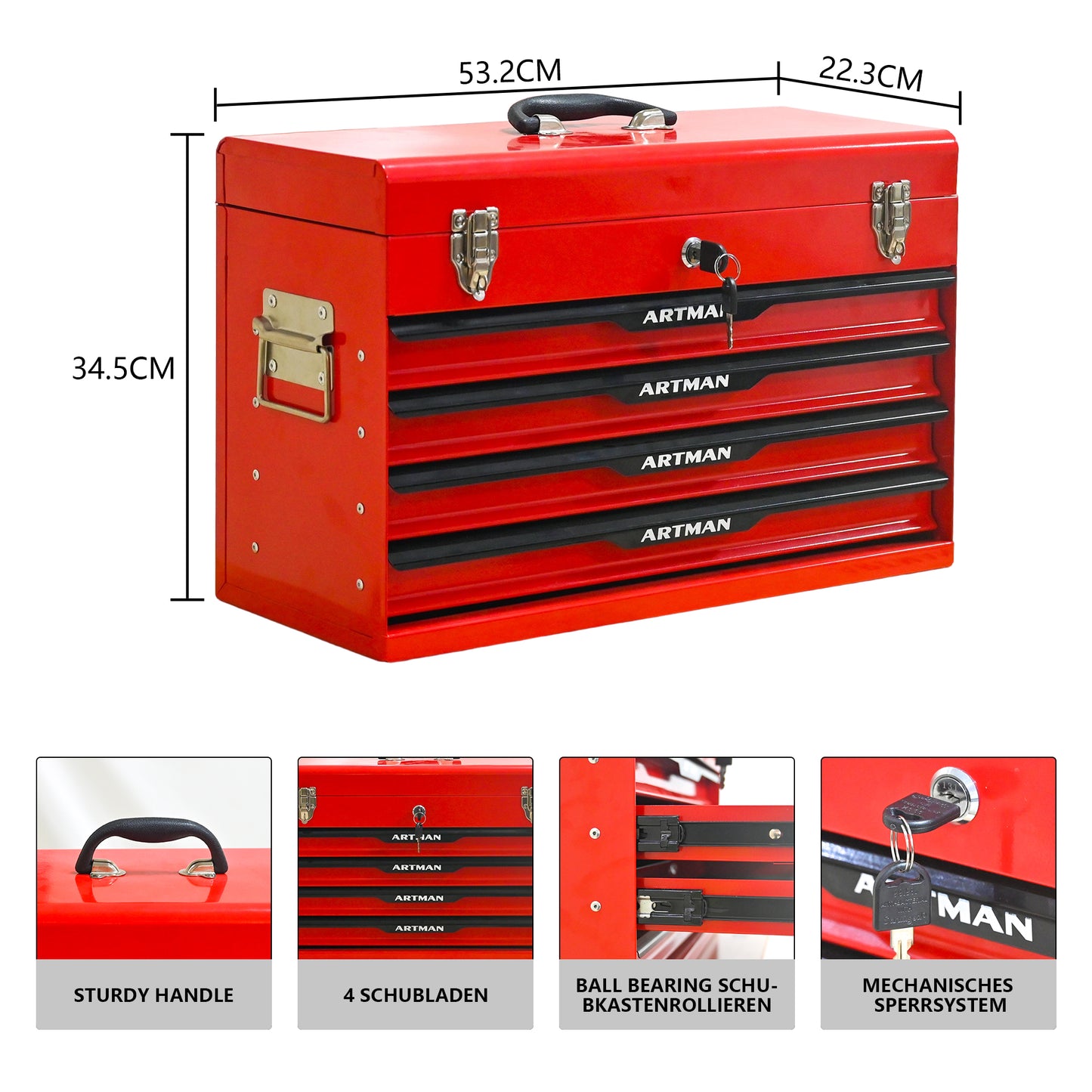 Portable Tools With Four Plugs And Equipment Containers With Metal Locks, Packing Devices With Integration Into Cooling Tanks-Red&Black Red&Black
