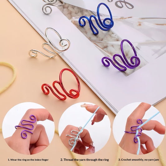 Finger Hook Best-Selling Unisex Finger Ring Twisted Snake-Shaped Knitting Tool Handmade Crochet Hook
