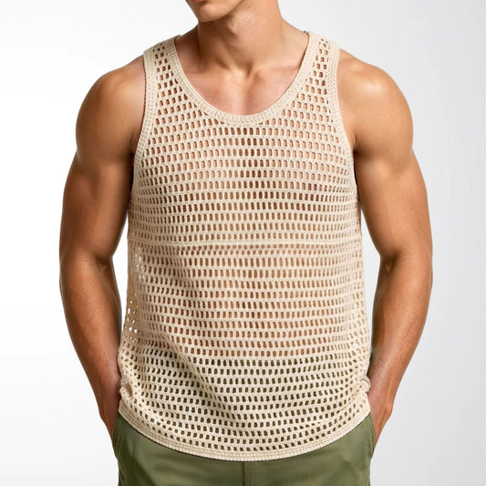 Fitness All-Match Mesh Sleeveless Top Men's Clothing