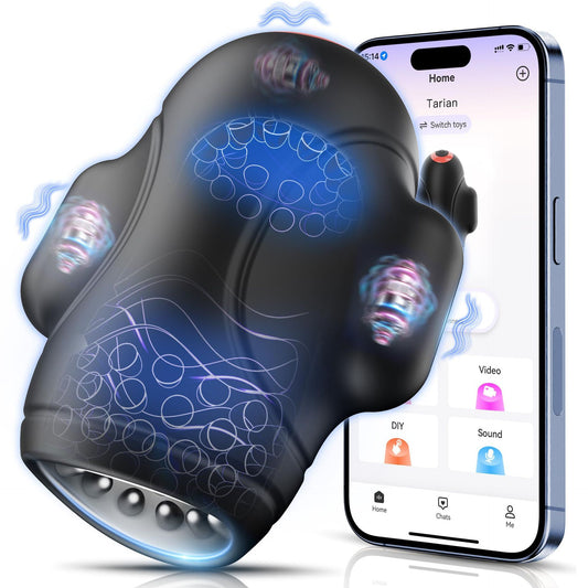 Smart APP Control Silicone Electric Masturbator - Men's Vibrating Massage Cup Adult Sex Toy For Training