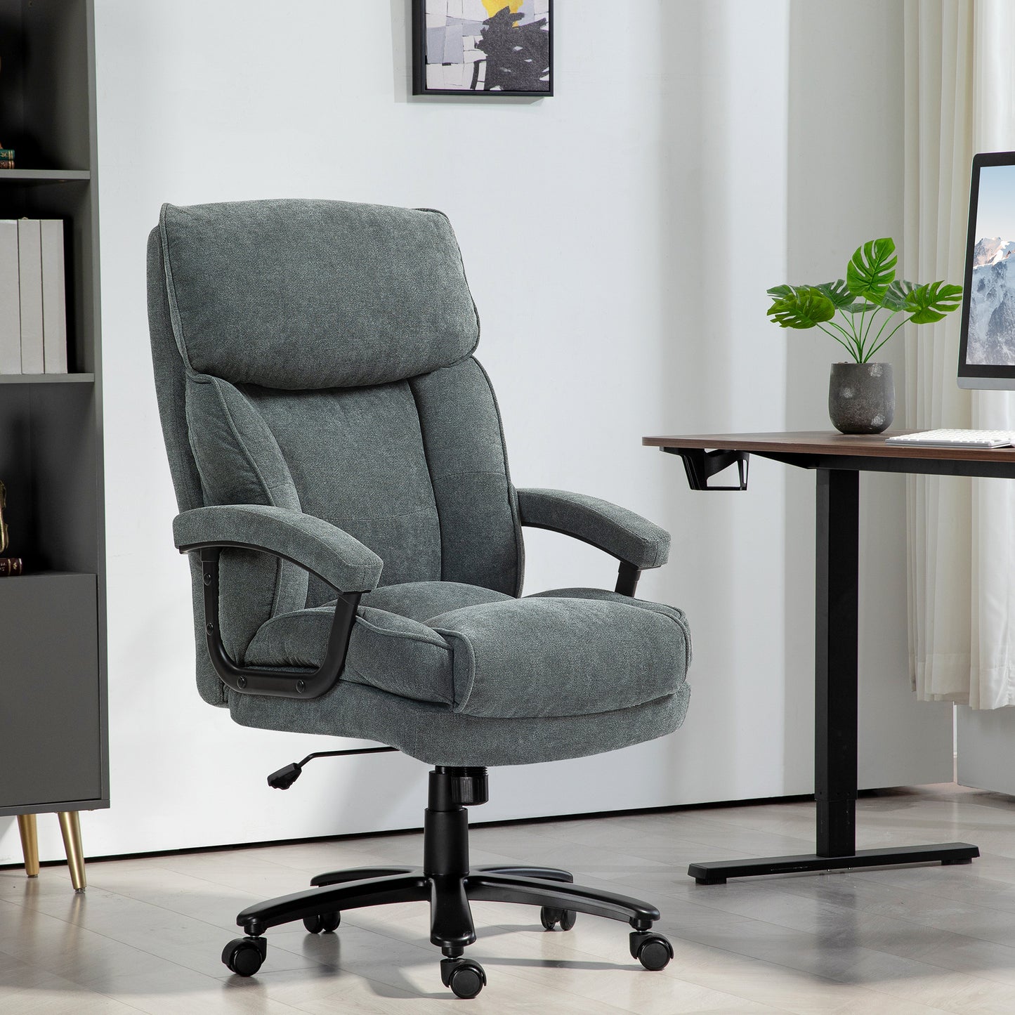Big And Tall Executive Office Chair, Up To 450 Lbs. Heavy Duty Desk Chair, Computer Chair For Heavy People, Gray