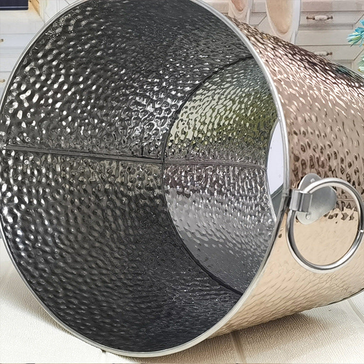 Stainless Steel Double Layer Beer Cooling Electroplating Ice Bucket