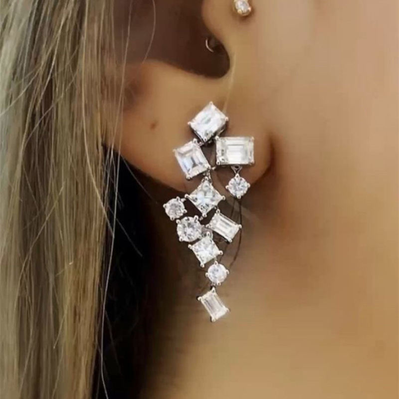 Japanese-Korean Fresh-style Ultra-shimmer Micro-paved Zircon Stud Earrings