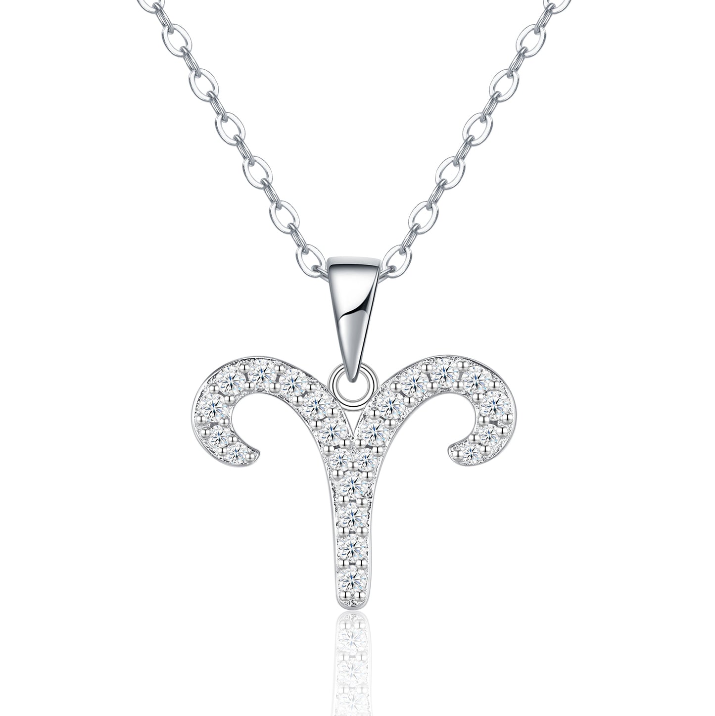 S925 Sterling Silver Aries Necklace For Women  D Color VVS1 Moissanite Zodiac Pendant, 3.2g Platinum Plated Astrology Jewelry With GRA Certificate, Perfect Birthday & Anniversary Gift Box Set For Her