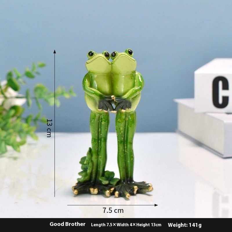 Glass Yoga Net Red Frog Resin Craft Ornament Home Decorations