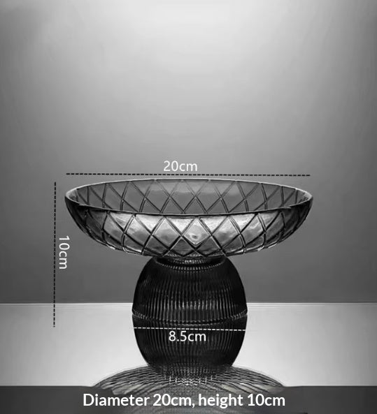 High-end Light-luxury Tea Table Snack And Candy Tray Dried Crystal Glass Fruit Bowl