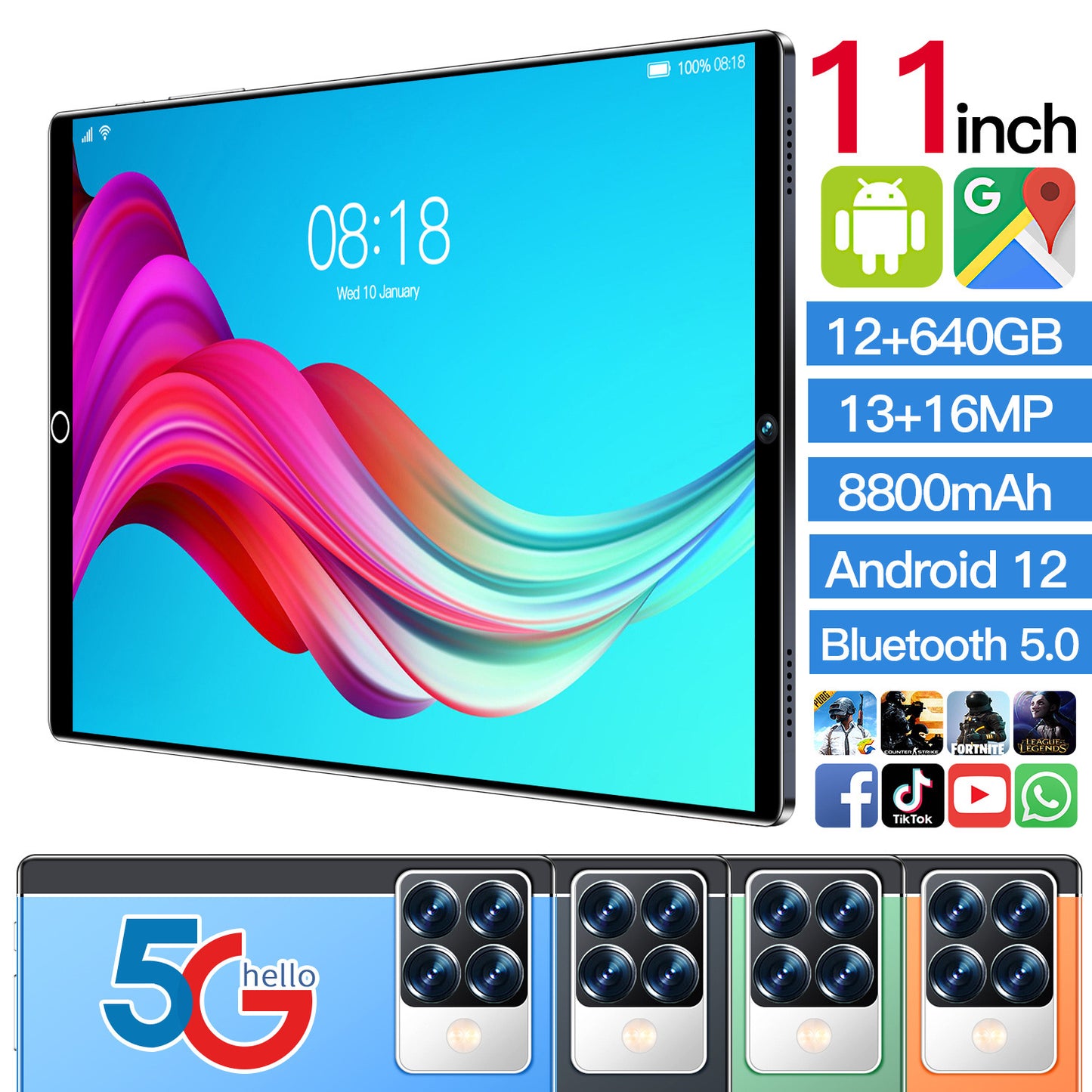 10 inch Tablet S29   New Model  10-core Processor  Supports Dual SIM Cards 5G Connectivity  Smart Calling  And Bluetooth