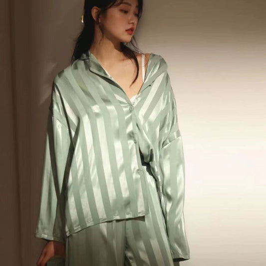 New Loose-fitting Korean-style Long-sleeve And Long-pants Loungewear Set