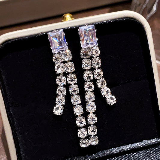 Butterfly Flower Design Zircon Earrings - Elegant Nature Inspired Stud Earrings For Women, Luxury Fashion Jewelry