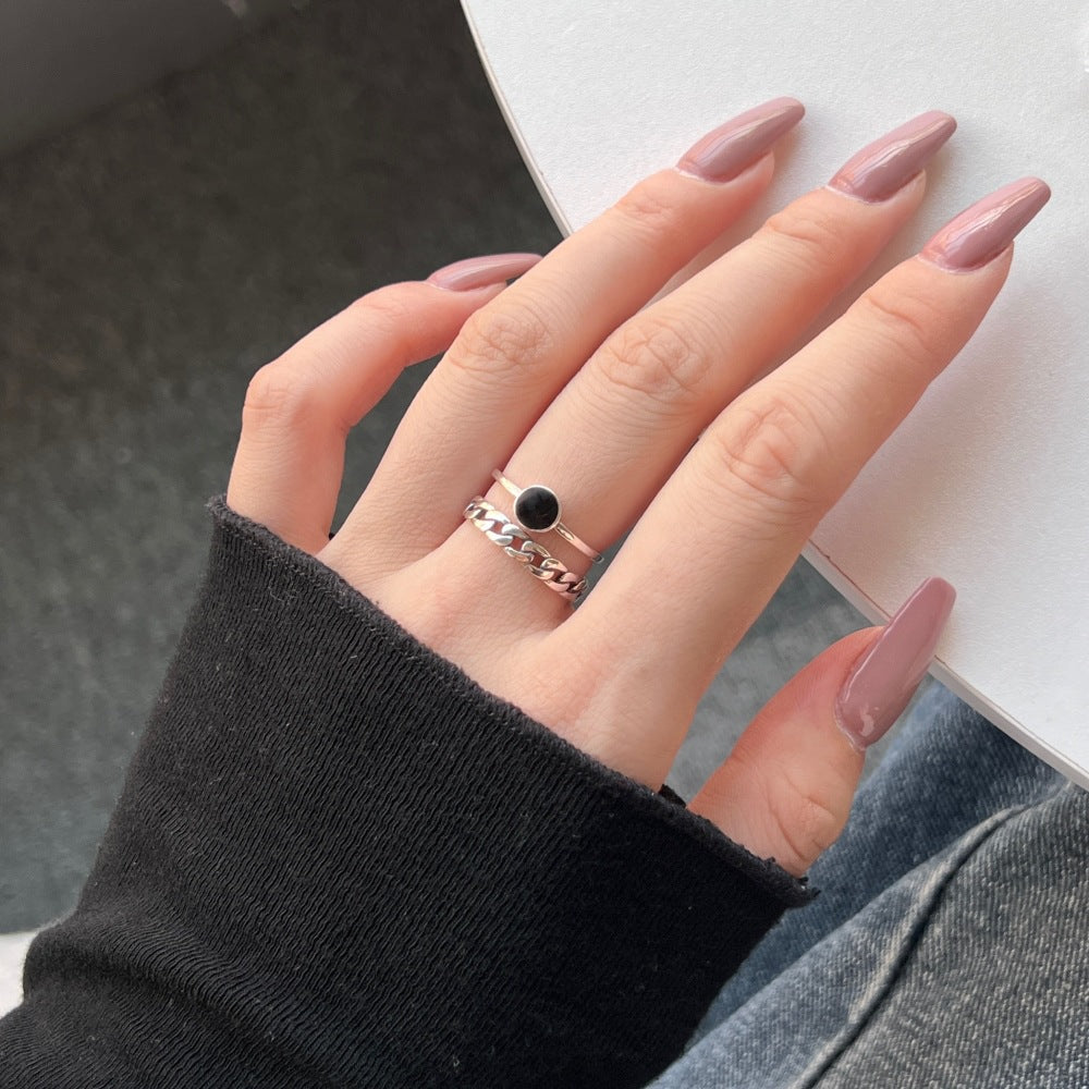 Women's Korean-style S925 Sterling Silver Ring Minority Simple