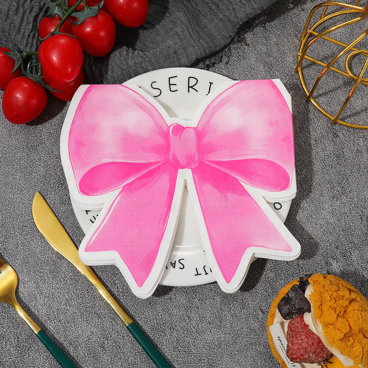 Bow-Shaped Special-Shaped Printed Napkins Party Napkins Home Hotel Party Disposable Napkins Customization