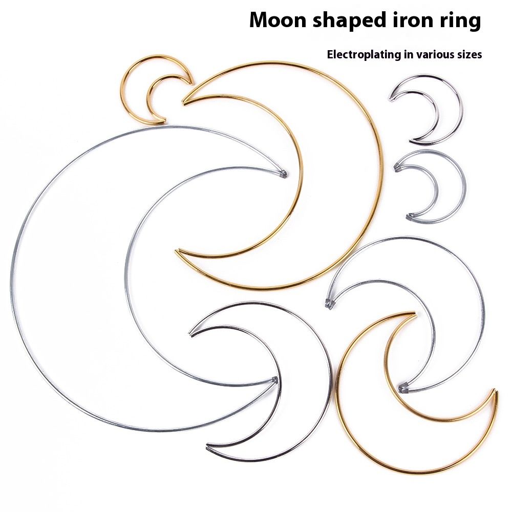 Electroplating Moon Hoop Jewelry Accessories Materials