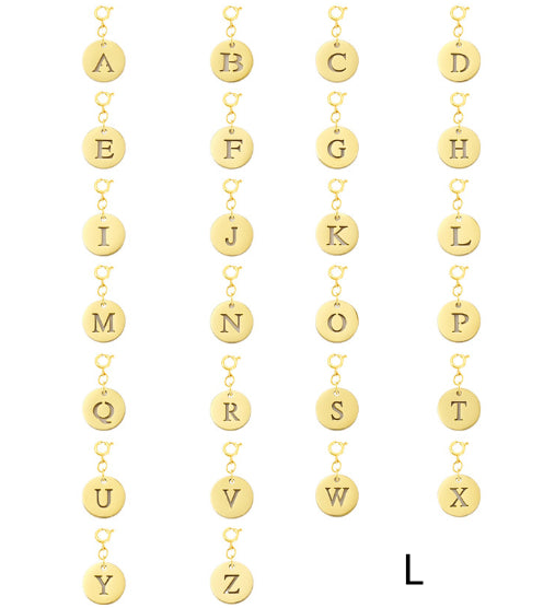 Titanium Steel Bracelet And Necklace Accessories 26-letter Charm Pendants Hand-polished In Gold