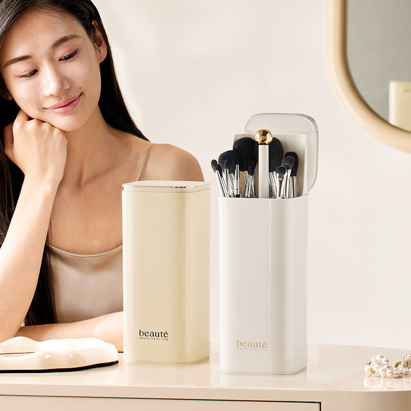Large Capacity Light Luxury Automatic Lifting Makeup Brush Can