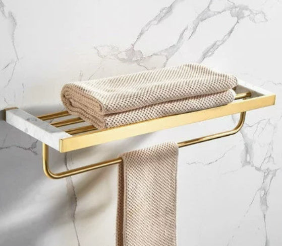 Space Aluminum Bath Towel Rack Bathroom Storage Rack 6-Piece Set