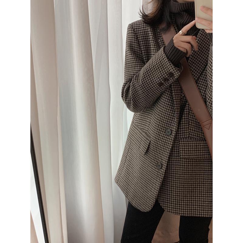 Womens Korean-style Loose Wool Coat