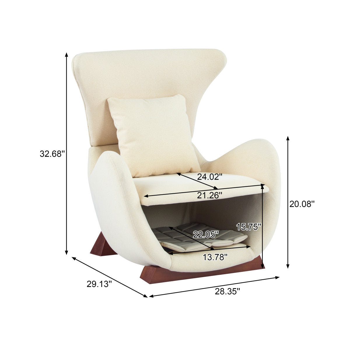 Modern Beige Polyester Accent Chair With Pet Storage Space - 330 Lbs Capacity, Living Room Lounge Chair, Stylish & Durable Design