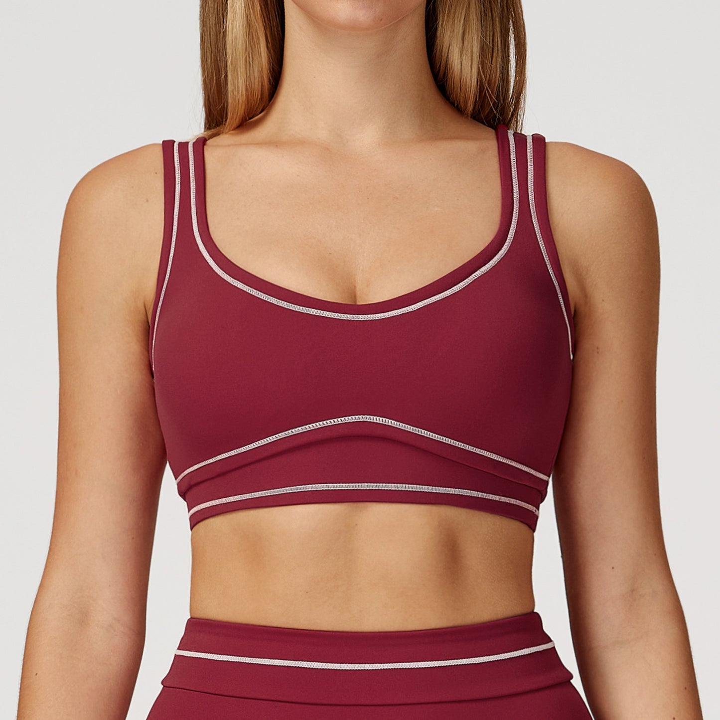 Contrast Color Brushed Yoga Bra Advanced Sense U-shaped Beauty Back Exercise Underwear