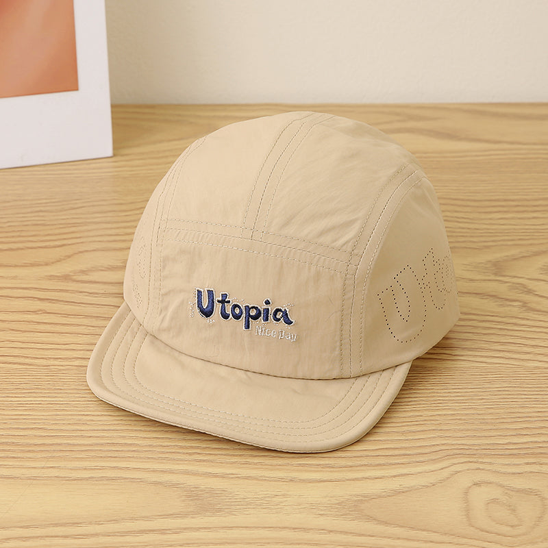 Single-color Children's English Alphabet Embroidered Adjustable Waterproof Lightweight Simple Casual Brimless Baseball Cap For Outdoor Travel