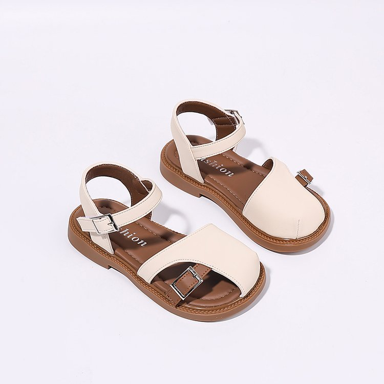 2026 Summer Korean Style Half Closed Toe Girls Sandals, Forest Princess Style Casual Roman Shoes For Kids Baby Fashion Footwear