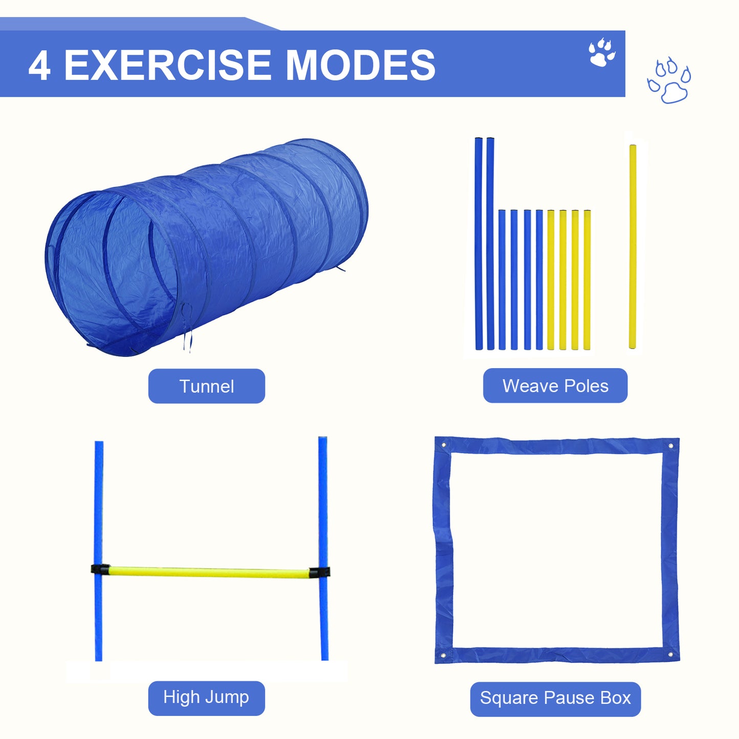Backyard Competitive Dog Agility Training Kit Obstacle Course Equipment