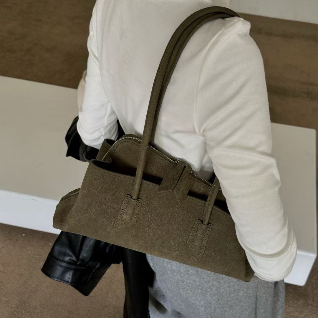 New Winter Korean-style Niche First-layer Cowhide Leather Casual Commuter Bag For Women