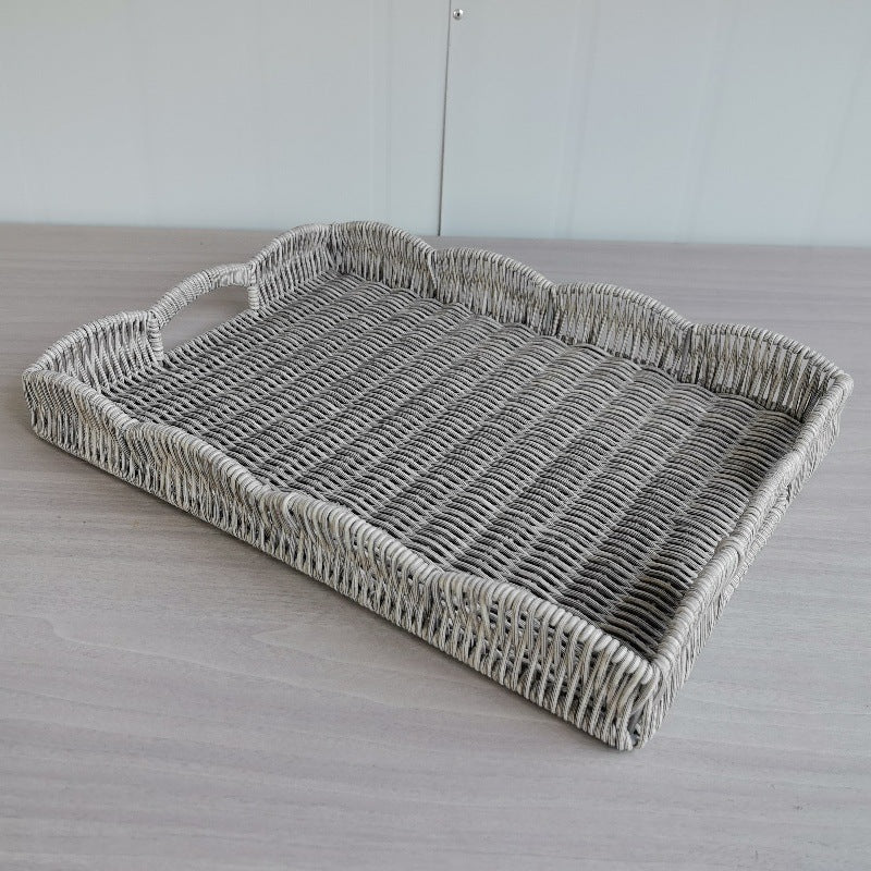 Simple Home Rattan-Style Woven Vegetable And Fruit Basket Desktop Sundries Storage Basket