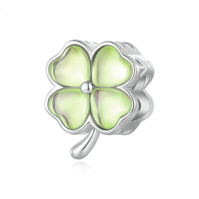 Lucky Four-leaf Clover Bead Set For DIY S925 Sterling Silver Bracelet Accessories