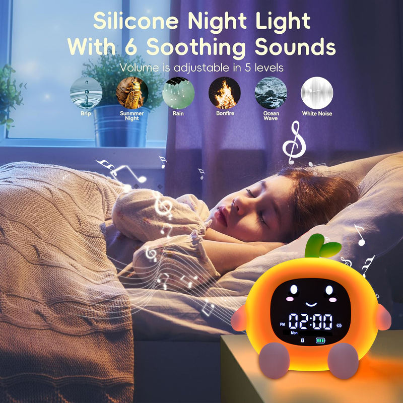 Cartoon Lychee Alarm Clock White Noise Mobile Phone Holder Multifunctional