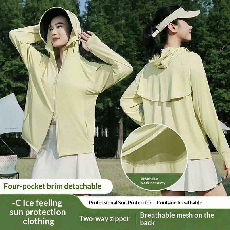 Ice-silk Sun-protective Clothing For Women Outdoor Cooling Loose-fitting Breathable Jacket