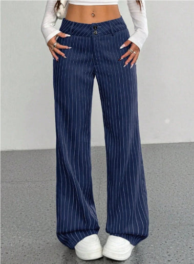 New Women's Korean And Japanese Slim-fit Striped Flared Casual Pants