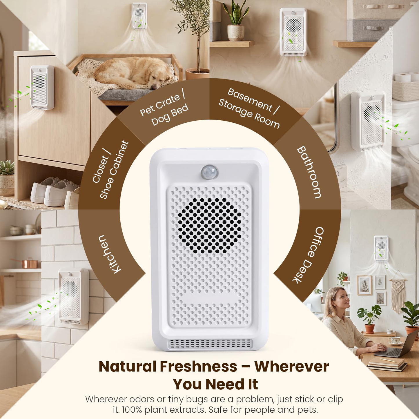 Cat Litter Deodorizer - White ABS Rechargeable Pet Odor Eliminator With 30dB Quiet Internal Circulation And Advanced Pod - For Smart Kitty Boxes In Homes Closets And Bathrooms
