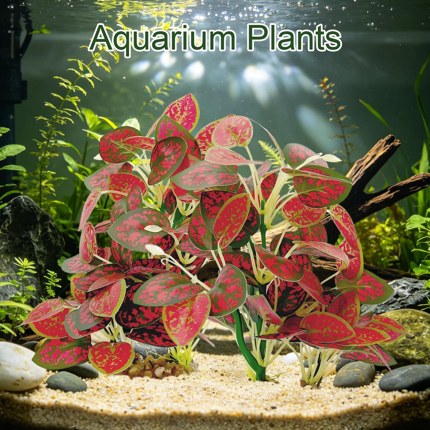 Silk Aquarium Plants 2-Pack, 8.6-inch Artificial Aquarium Silk Plants -  Simulated Fish Habitat Decor, Safe Silk Plants For Aquariums Fish Fishbowl