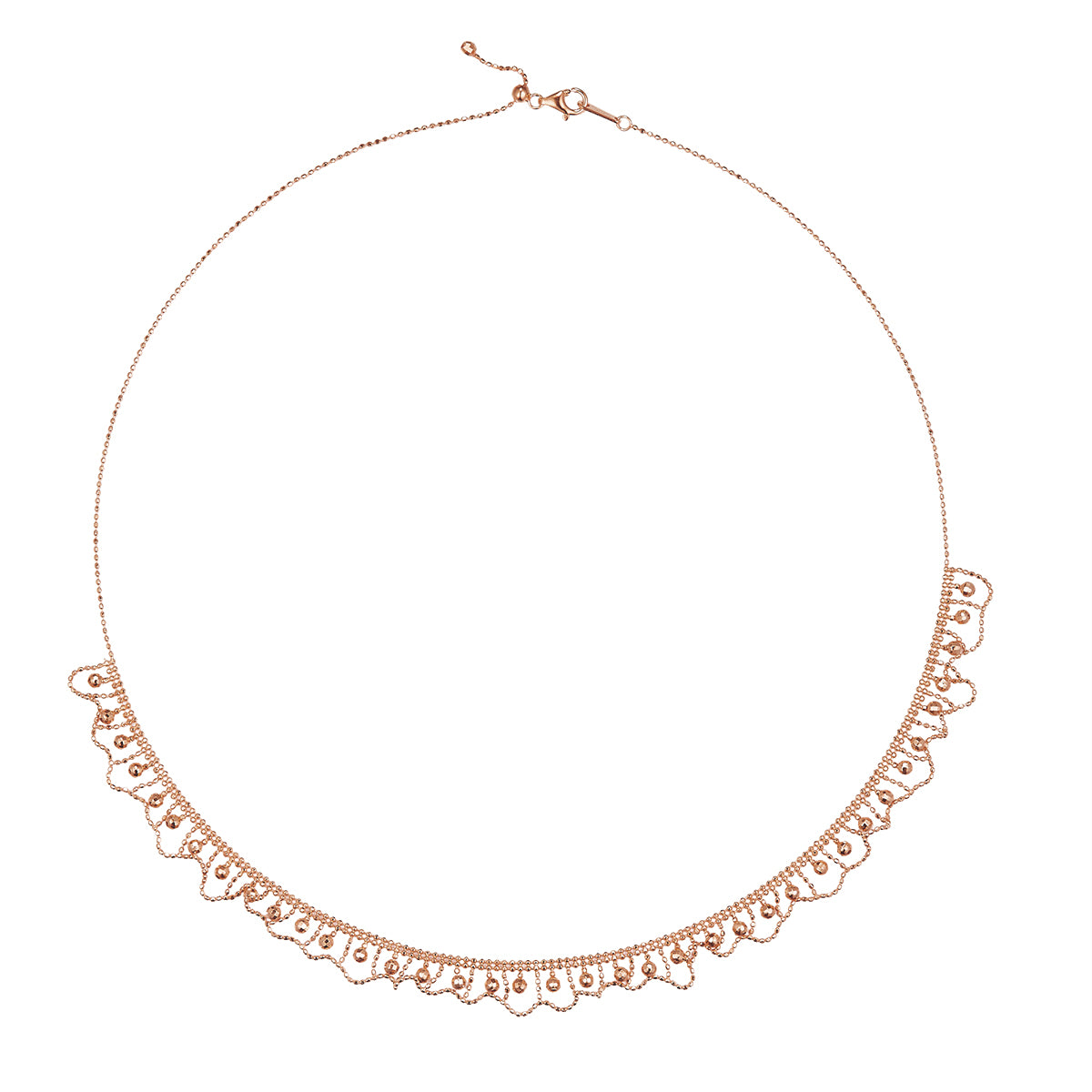 S925 Sterling Silver Scallop Edge Necklace 45cm Adjustable 9.5mm Wide 5.2g Platinum Gold Rose Gold Plated Gift Box