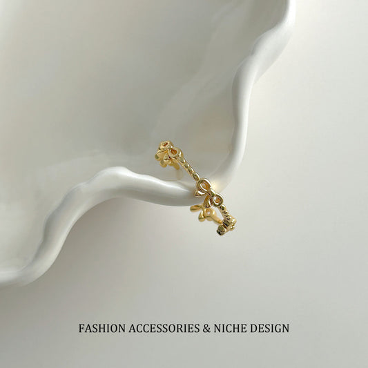 Korean Style Hollow Bowknot Open Ring - Women's Sweet Minimalist Design Adjustable Index Finger Jewelry