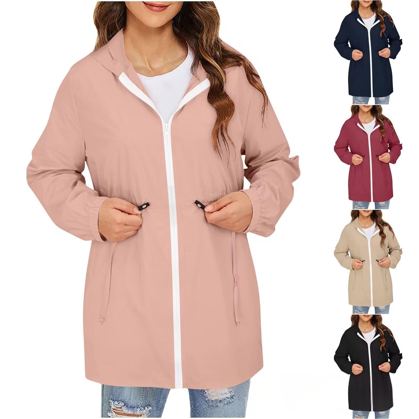 Womens Outdoor Waterproof Jacket Windbreaker