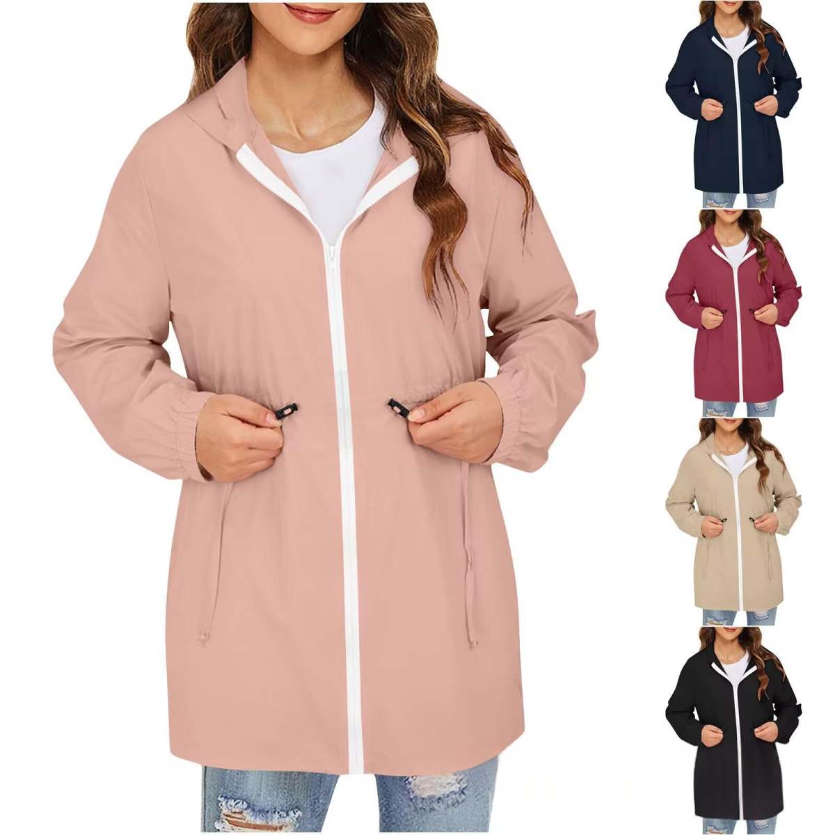 Womens Outdoor Waterproof Jacket Windbreaker