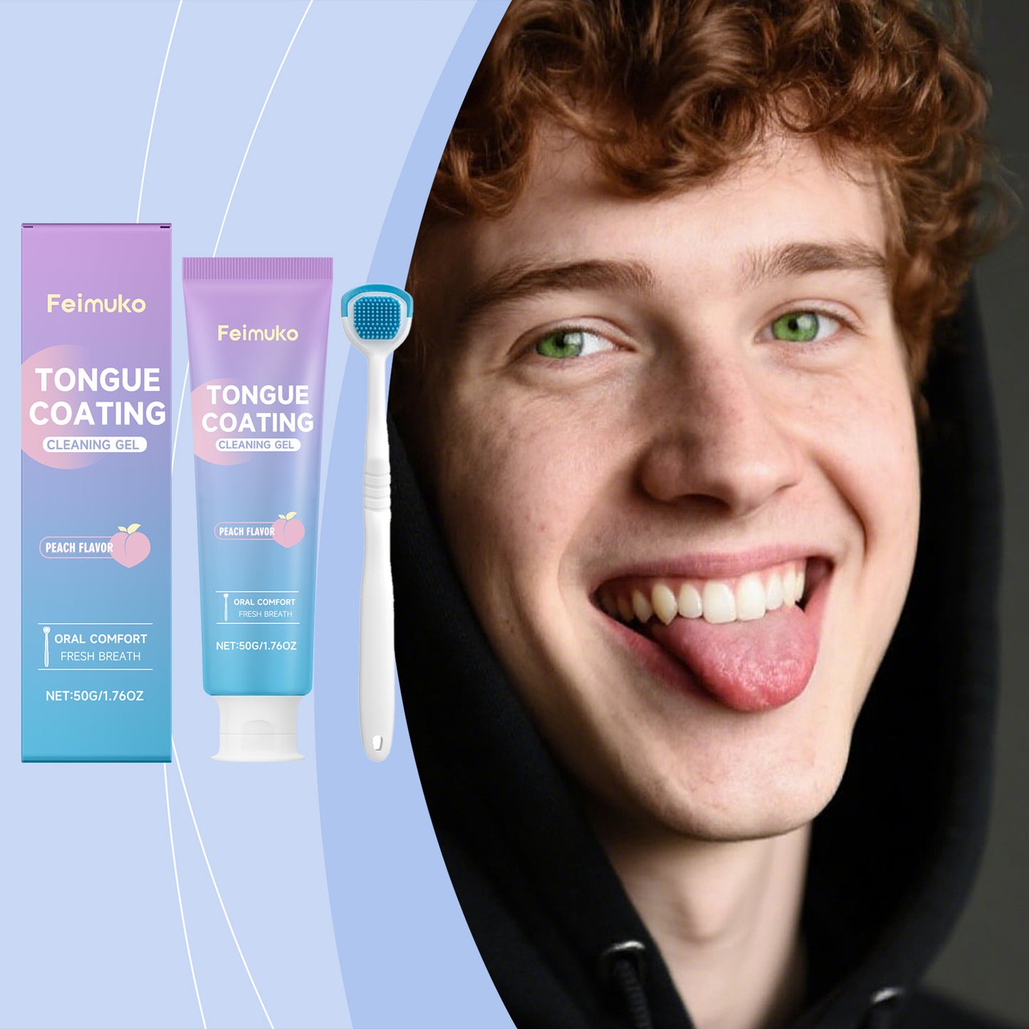Clean Tongue Coating Gel Gentle Oral Tongue Coating Care Tongue Scraper