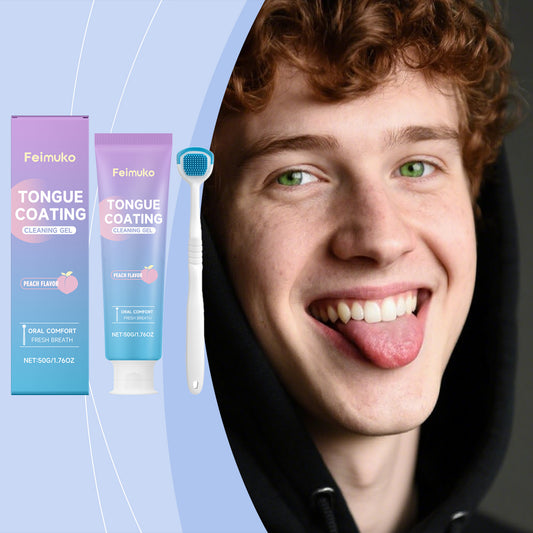 Clean Tongue Coating Gel Gentle Oral Tongue Coating Care Tongue Scraper