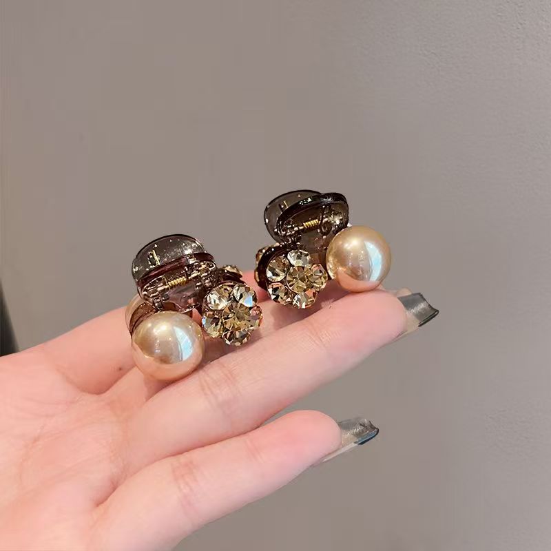 Dainty Small Pearl Crystal Hair Grips, Minimalist Side Bang Hair Clips Premium Daily Hair Accessories For Ladies