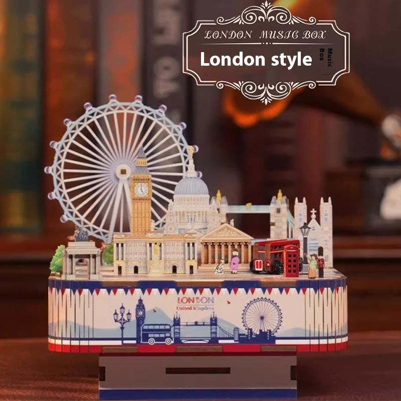 Children's Fun Handmade Assembled Building Block Toys Creative Gift Music Box