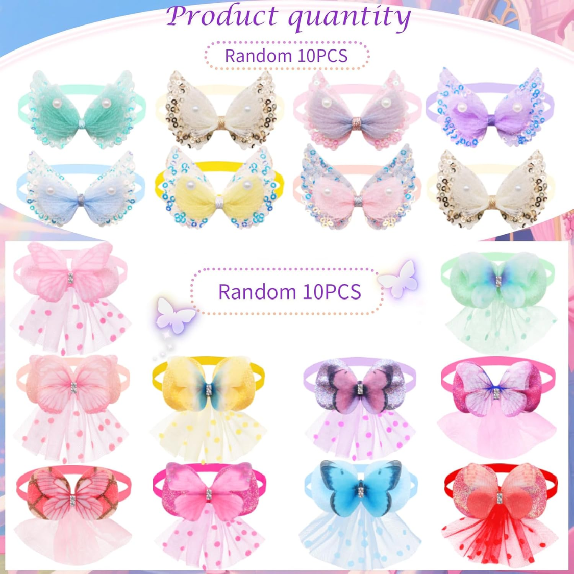 20Pcs Cute Dog Collar Grooming Accessory For Small Breed Puppies Cats
