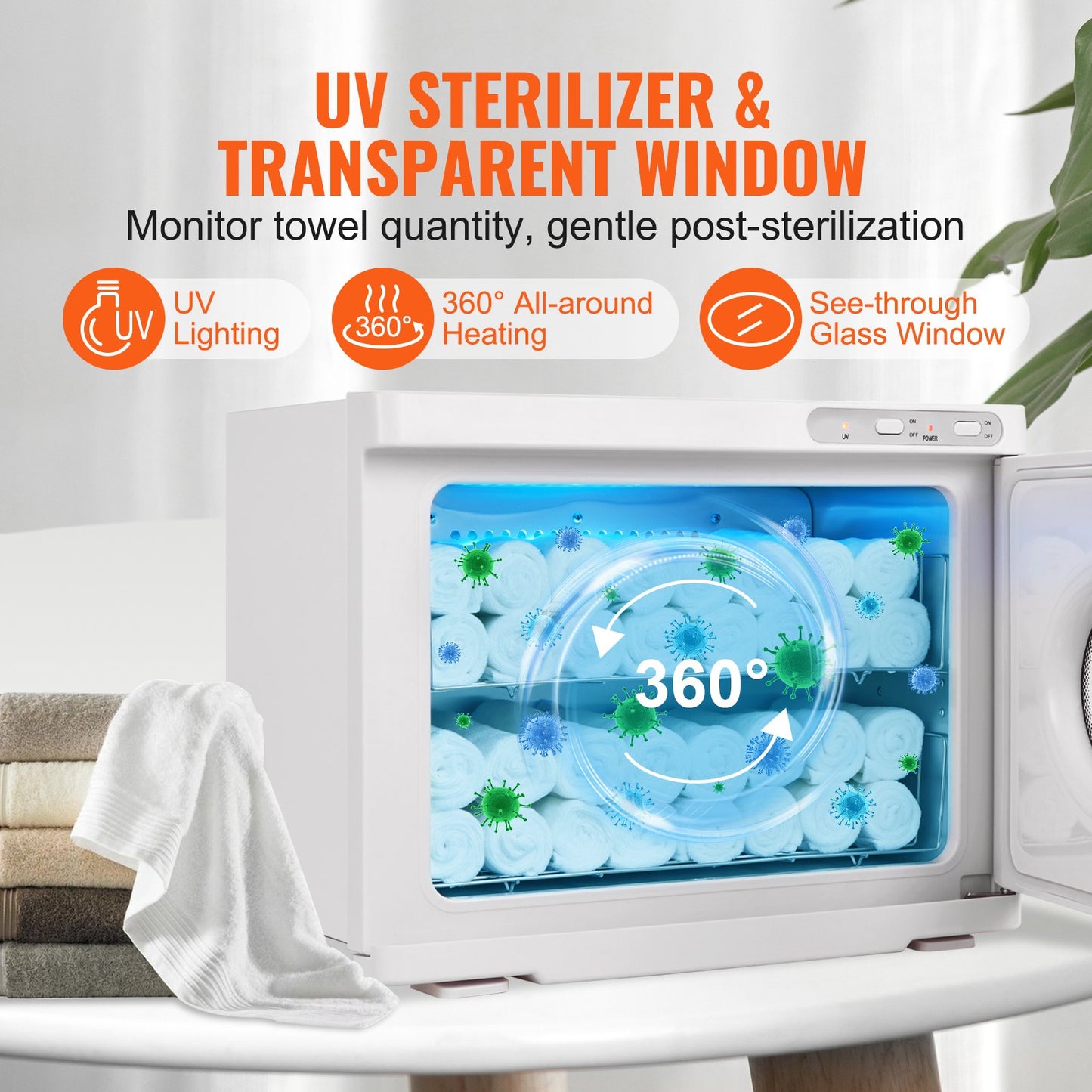 Hot Towel Warmer，23L Large Capacity Spa Hot Towel Warmers With See Through Window, 2 Stainless Steel Racks, Holds Up 50-60 Towels, 2-in-1 All-round Heating For Facials, SPA, Massage, Salon